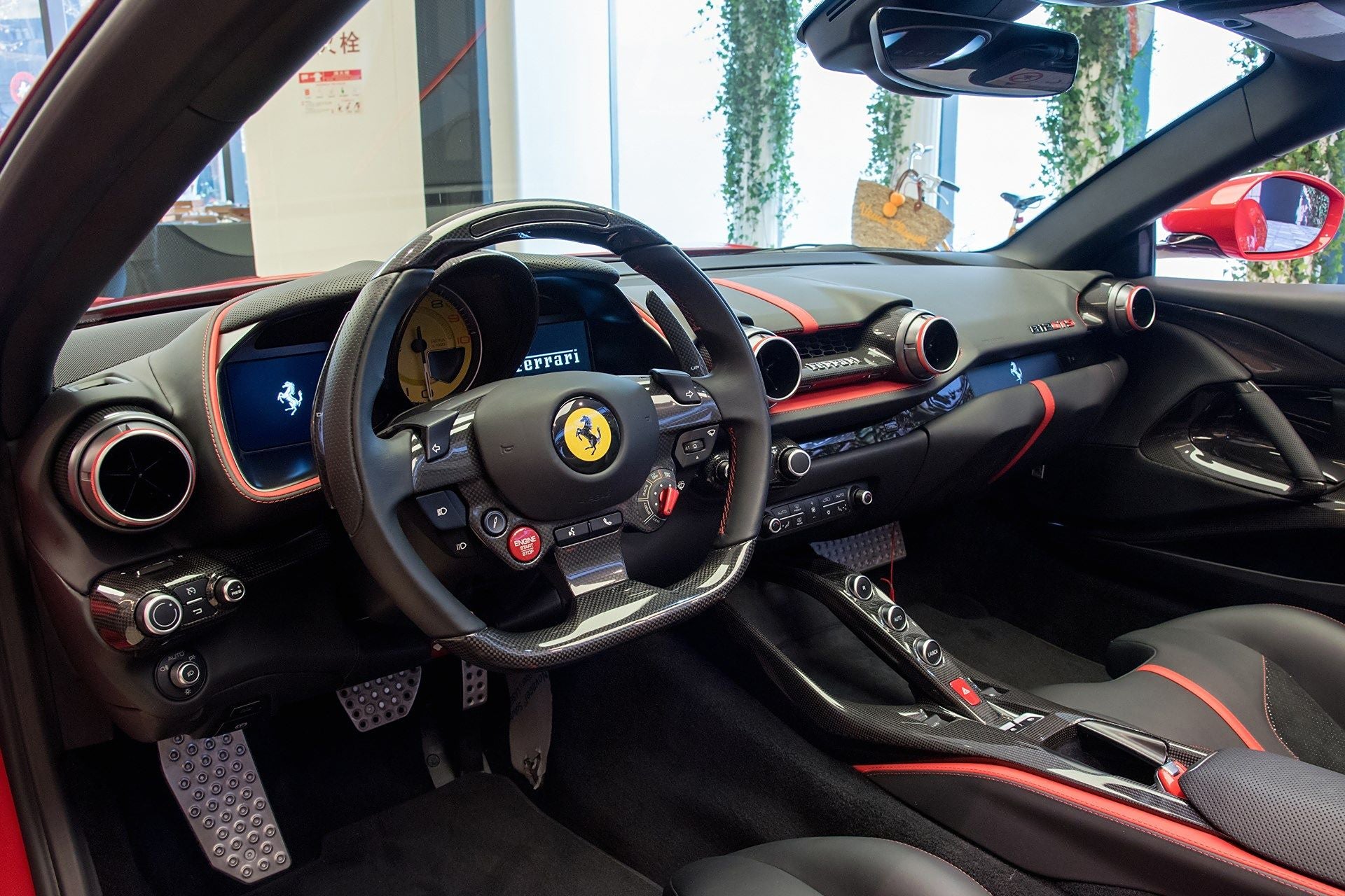 Molduras de panel de aire acondicionado de fibra de carbono seca estilo OE para Ferrari 812 Superfast y GTS Carbonado 2017-2026