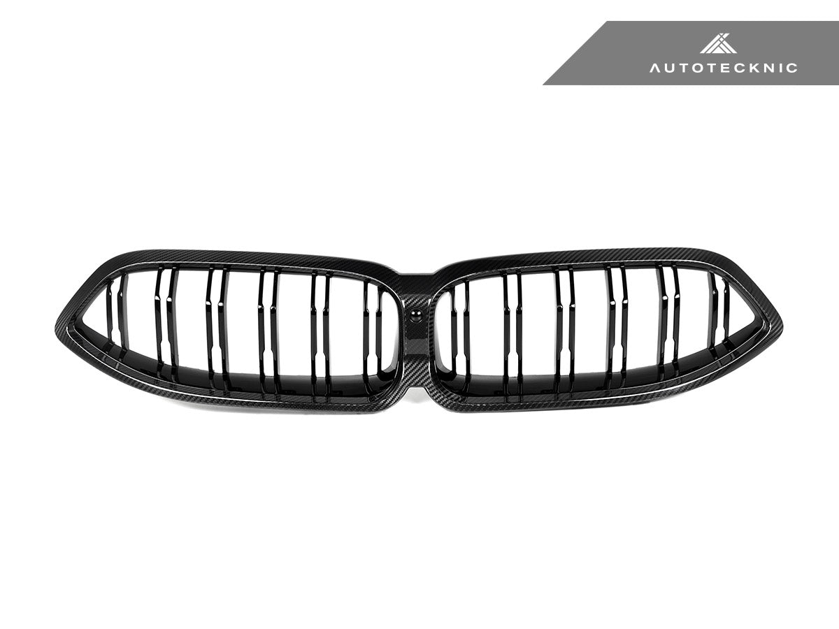 Parrilla delantera de doble lama de carbono seco AutoTecknic - Serie 8 G14/G15/G16