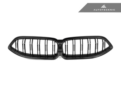 Parrilla delantera de doble lama de carbono seco AutoTecknic - Serie 8 G14/G15/G16