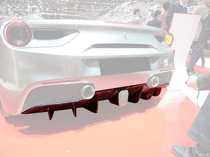 Difusor trasero de fibra de carbono estilo OE para Ferrari 488 GTB Spider Carbonado 2015-2020