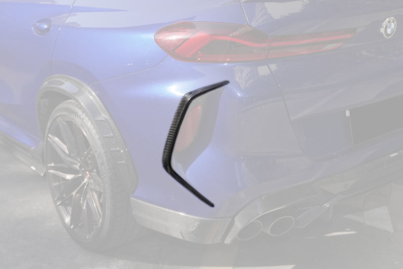 Molduras de ventilación para parachoques trasero de fibra de carbono seca estilo AD Carbonado | BMW X6M F96 G06 X6 2020-2025
