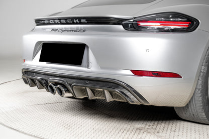 Carbonado GTS Style Dry Carbon Fiber Rear Diffuser Lip | 2017-2025 Porsche 718 Cayman Boxster