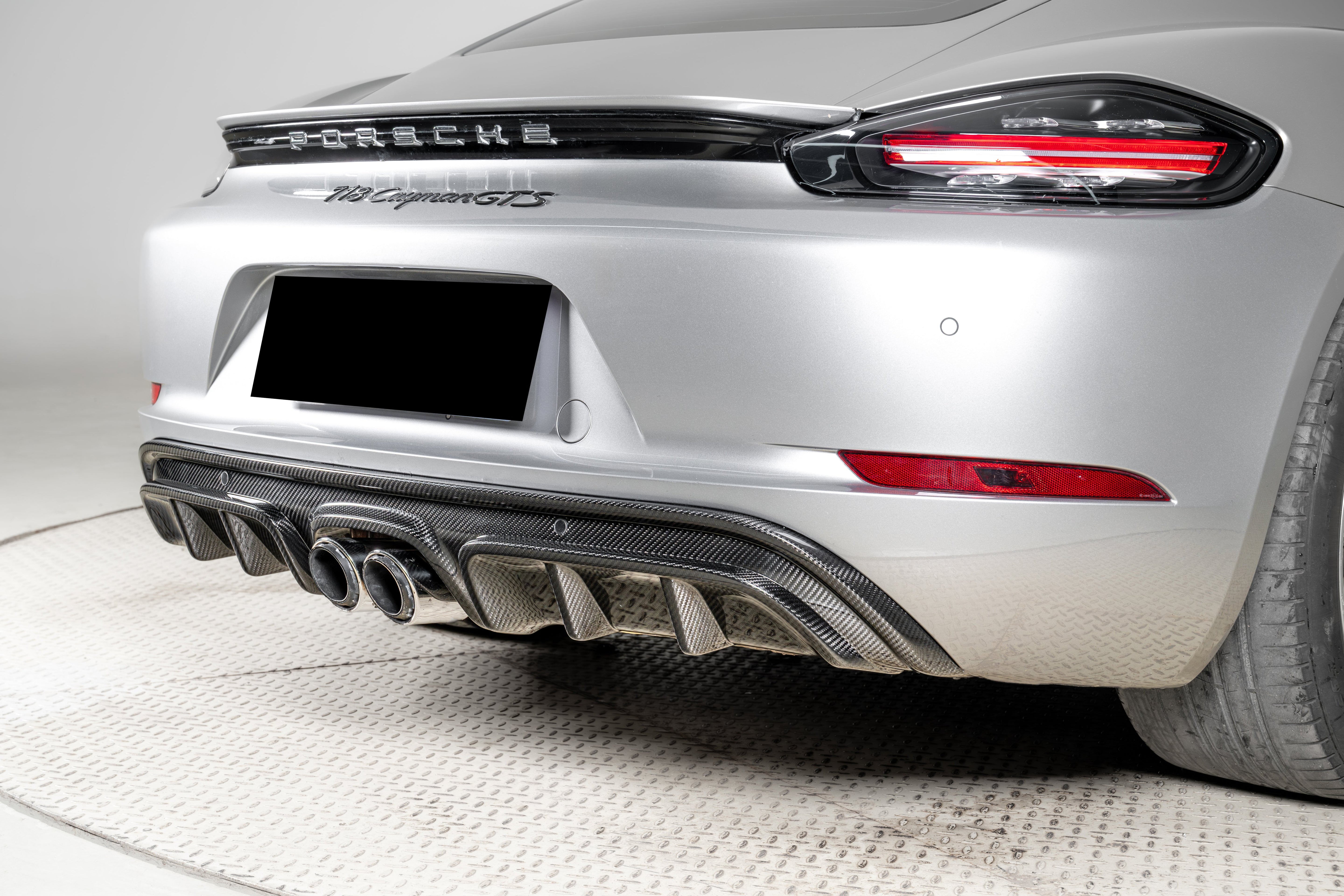 Carbonado GTS Style Dry Carbon Fiber Rear Diffuser Lip | 2017-2025 Porsche 718 Cayman Boxster
