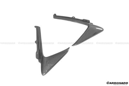 Carbonado 2018-2022 Ferrari 488 Pista OEM estilo fibra de carbono parachoques delantero ventilación Canards