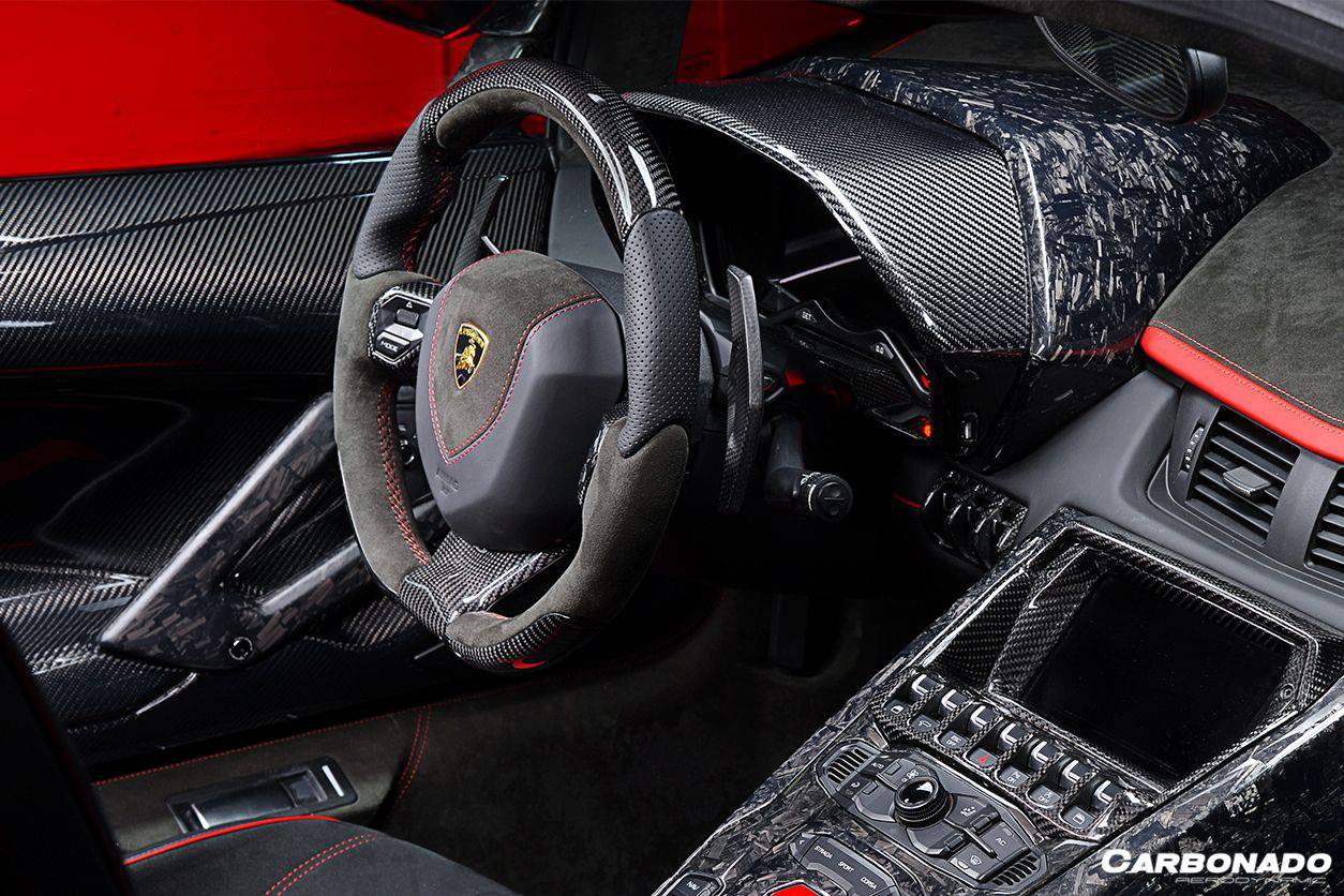 Carbonado 2011-2016 Lamborghini Aventador LP700 Coupe Roadster OEM Style Carbon Fiber Instrument Surround Panel Cover - 2