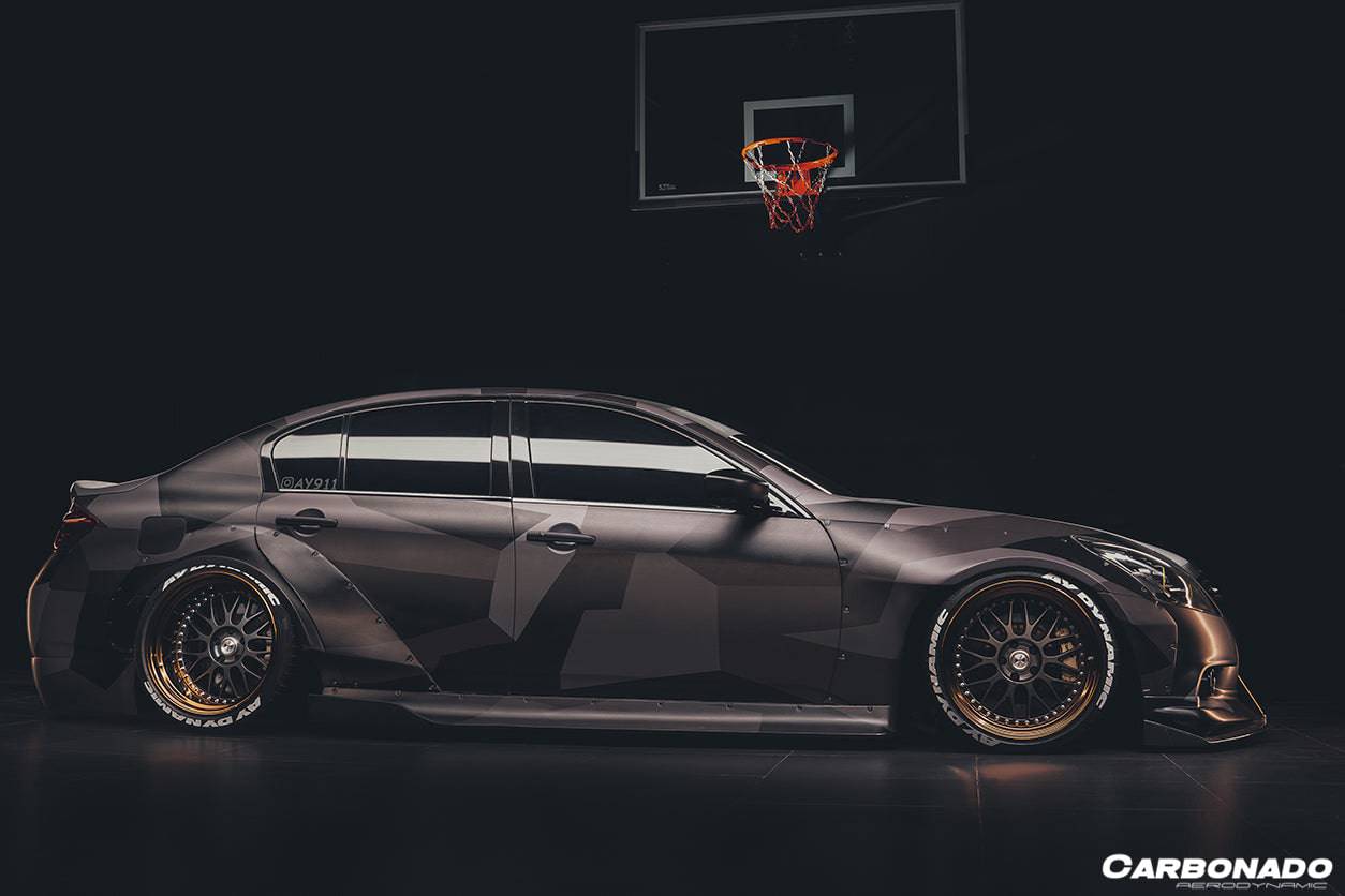 Kit de carrocería ancha estilo BKSS para Infiniti G25 G37 Sedán Carbonado 2010-2013