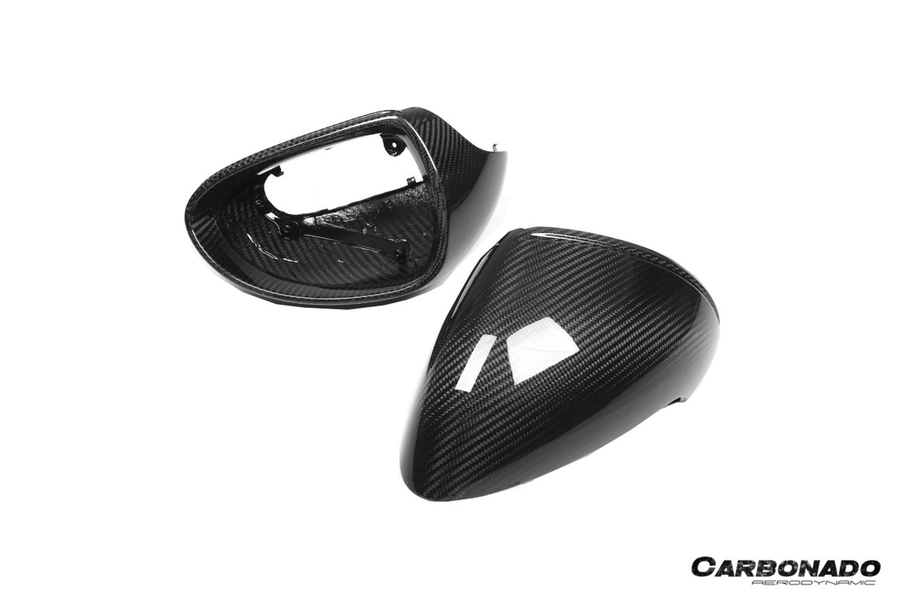 Carbonado 2012-2019 Porsche 911 991.1 991.2 Carrera 981 OEM Style Dry Carbon Fiber Mirror Housing Replacement | Fits Carrera S, Carrera 4, Cabriolet, Targa 4, And Cayman, Boxster LHD