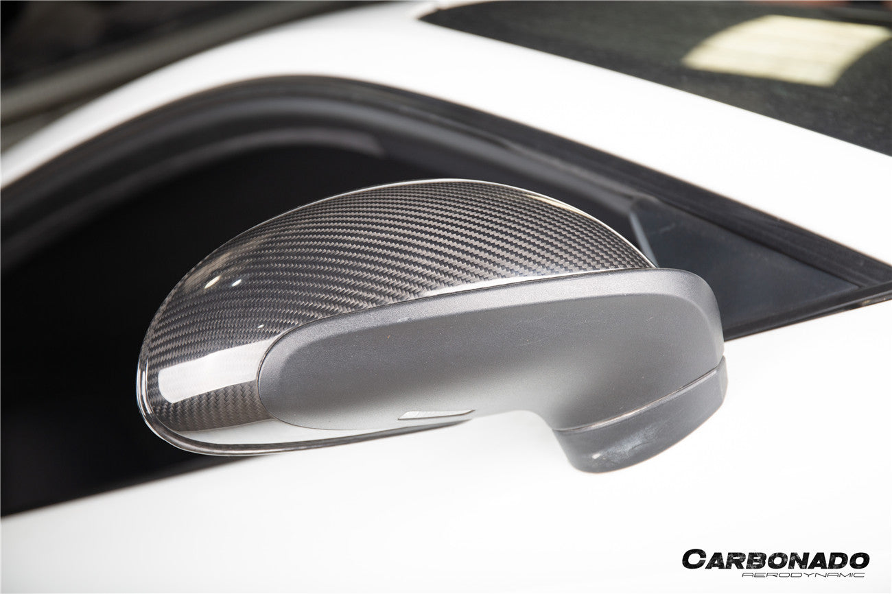 Carbonado 2012-2019 Porsche 911 991.1 991.2 Carrera 981 OEM Style Dry Carbon Fiber Mirror Housing Replacement | Fits Carrera S, Carrera 4, Cabriolet, Targa 4, And Cayman, Boxster LHD