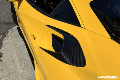 Carbonado 2015-2019 Ferrari 488 GTB Spider MSY Style Carbon Fiber Side Air Intake Flaps