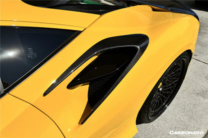 Carbonado 2015-2019 Ferrari 488 GTB Spider MSY Style Carbon Fiber Side Air Intake Flaps