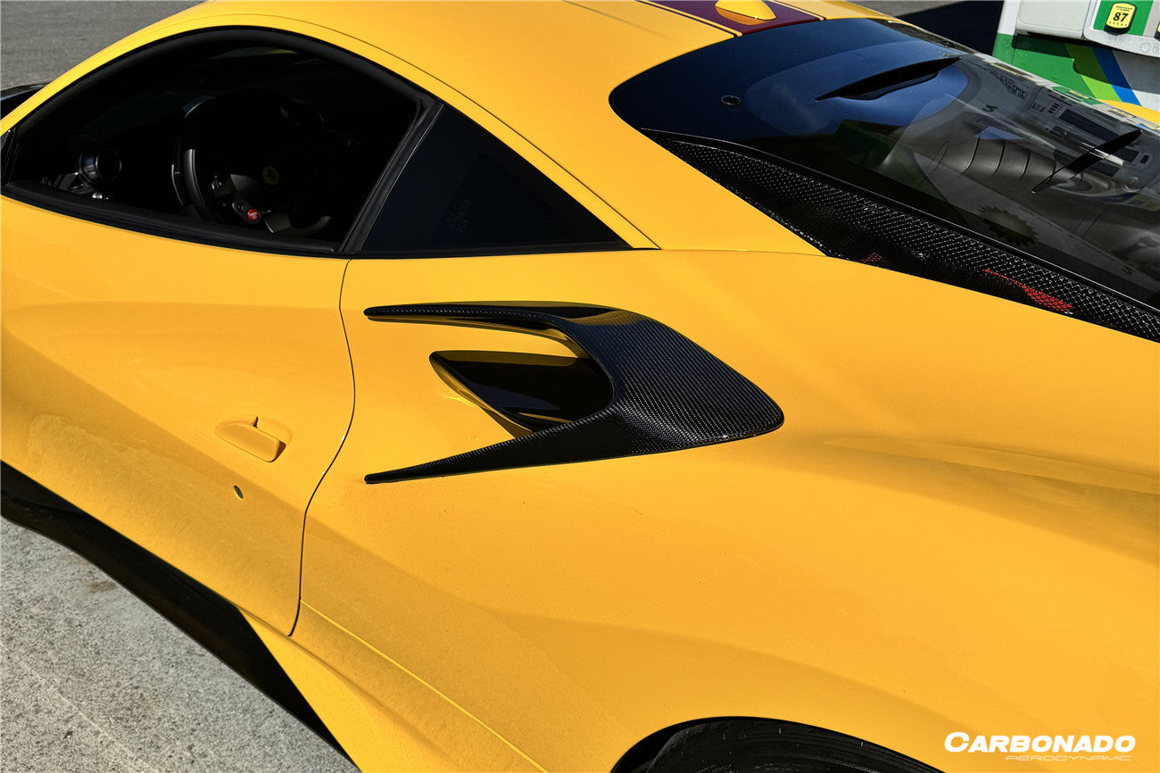 Carbonado 2015-2019 Ferrari 488 GTB Spider MSY Style Carbon Fiber Side Air Intake Flaps