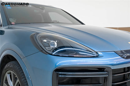 Carbonado 2018-2023 Porsche 9Y0.1 Cayenne S    E-Hybrid    Turbo MSY Style Dry Carbon Fiber Headlight Eyelid Eyebrow Cover