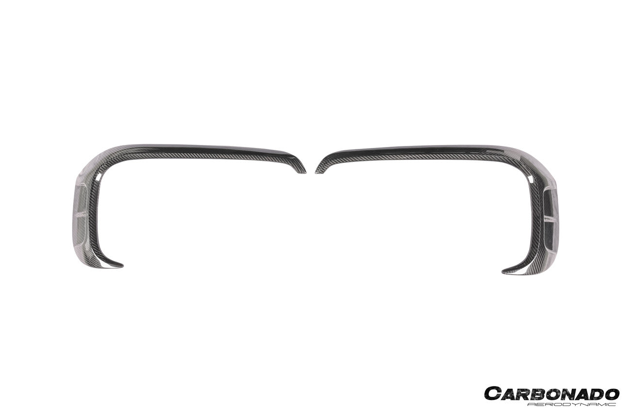 Molduras de ventilación del parachoques delantero de fibra de carbono seco estilo Porsche 9Y0.1 Cayenne Turbo MSY Carbonado 2018-2023