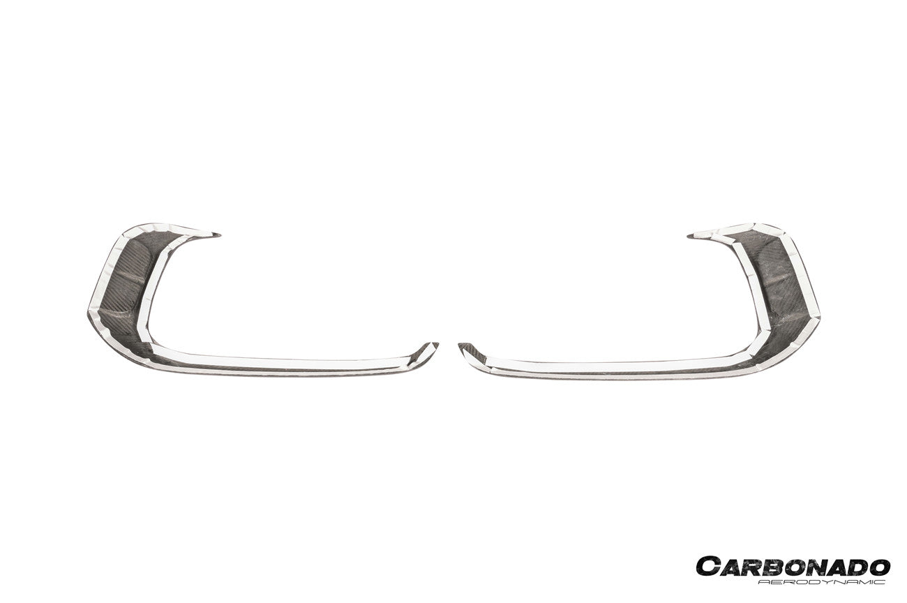 Molduras de ventilación del parachoques delantero de fibra de carbono seco estilo Porsche 9Y0.1 Cayenne Turbo MSY Carbonado 2018-2023