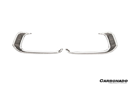 Molduras de ventilación del parachoques delantero de fibra de carbono seco estilo Porsche 9Y0.1 Cayenne Turbo MSY Carbonado 2018-2023
