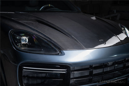 Carbonado 2018-2023 Porsche 9Y0.1 Cayenne S    Coupe    E-Hybrid    Turbo TKT Style Dry Carbon Fiber Hood