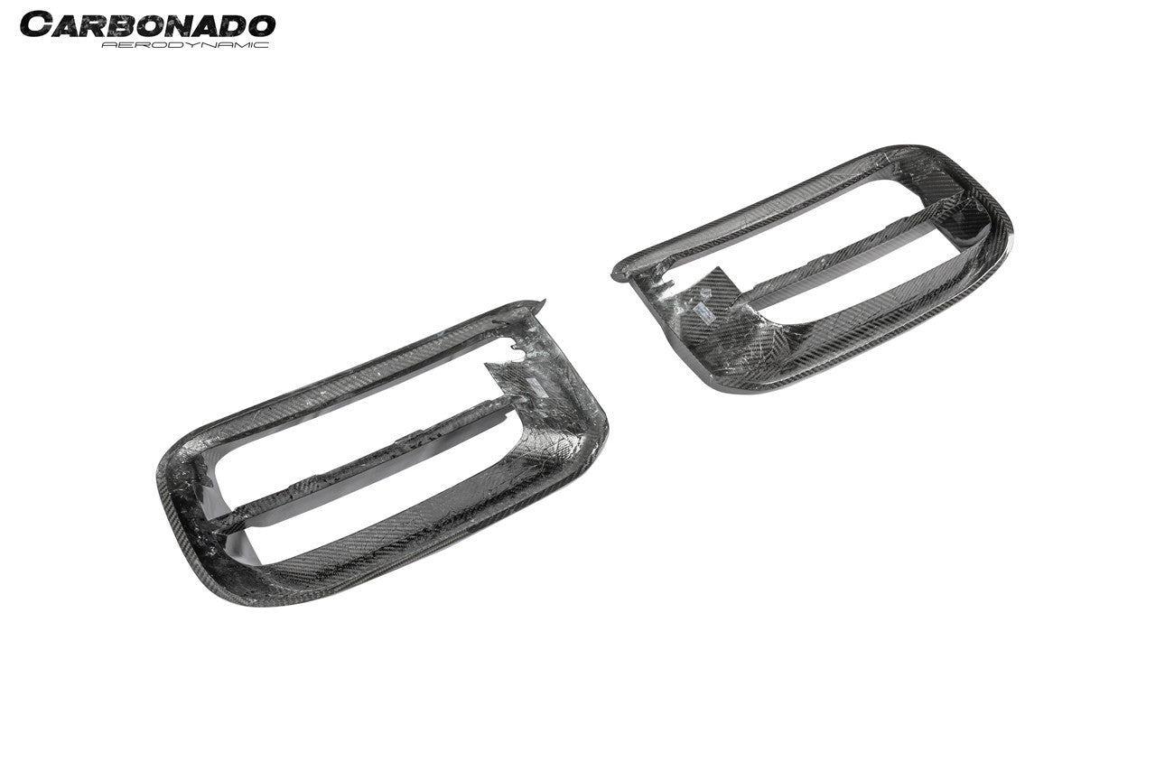 Carbonado 2018-2023 Porsche 9Y0.1 Cayenne Turbo TKT Style Dry Carbon Fiber Front Bumper Vent Cover