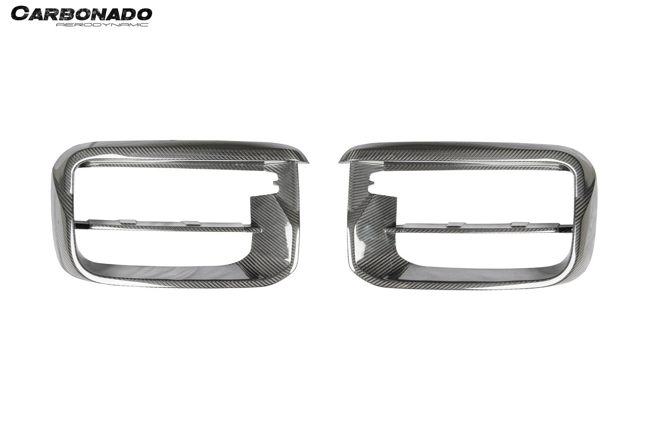 Carbonado 2018-2023 Porsche 9Y0.1 Cayenne Turbo TKT Style Dry Carbon Fiber Front Bumper Vent Cover