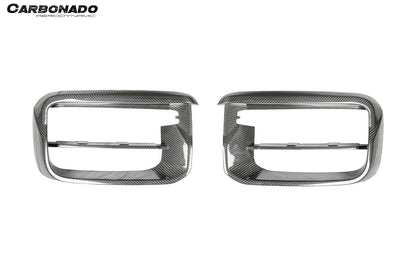 Carbonado 2018-2023 Porsche 9Y0.1 Cayenne Turbo TKT Style Dry Carbon Fiber Front Bumper Vent Cover