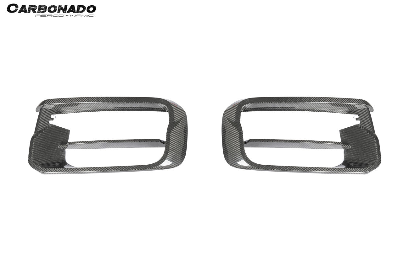 Carbonado 2018-2023 Porsche 9Y0.1 Cayenne Turbo TKT Style Dry Carbon Fiber Front Bumper Vent Cover