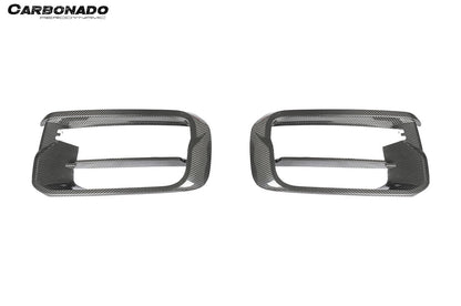 Carbonado 2018-2023 Porsche 9Y0.1 Cayenne Turbo TKT Style Dry Carbon Fiber Front Bumper Vent Cover