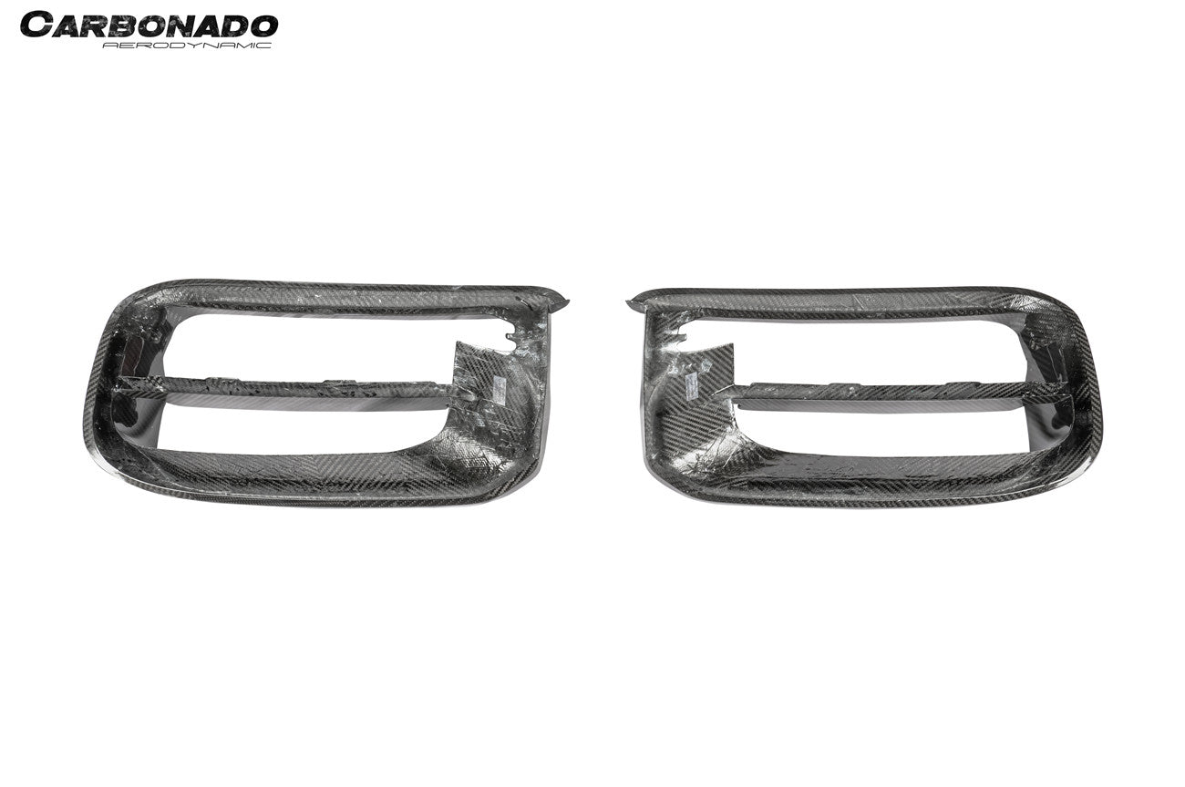 Carbonado 2018-2023 Porsche 9Y0.1 Cayenne Turbo TKT Style Dry Carbon Fiber Front Bumper Vent Cover