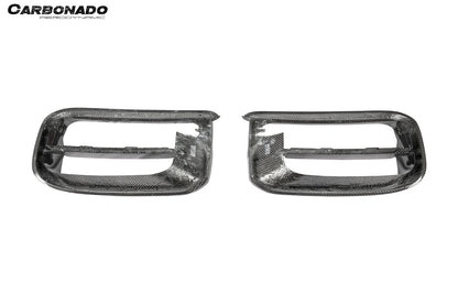 Carbonado 2018-2023 Porsche 9Y0.1 Cayenne Turbo TKT Style Dry Carbon Fiber Front Bumper Vent Cover