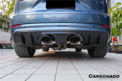 Parachoques trasero estilo Porsche Cayenne S E-Hybrid TurboGT Carbonado 2018-2023 con tubo adaptador de escape