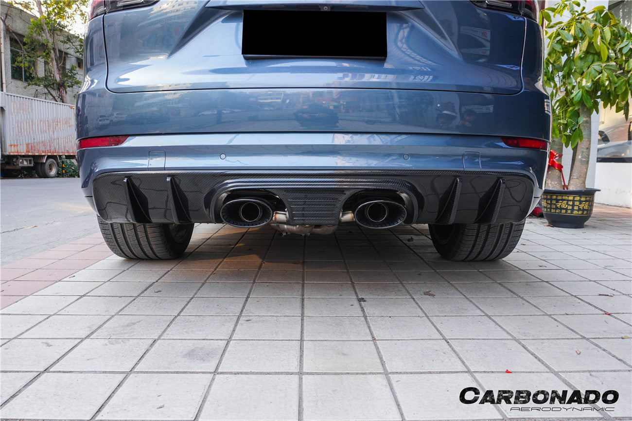 Parachoques trasero estilo Porsche Cayenne S E-Hybrid TurboGT Carbonado 2018-2023 con tubo adaptador de escape