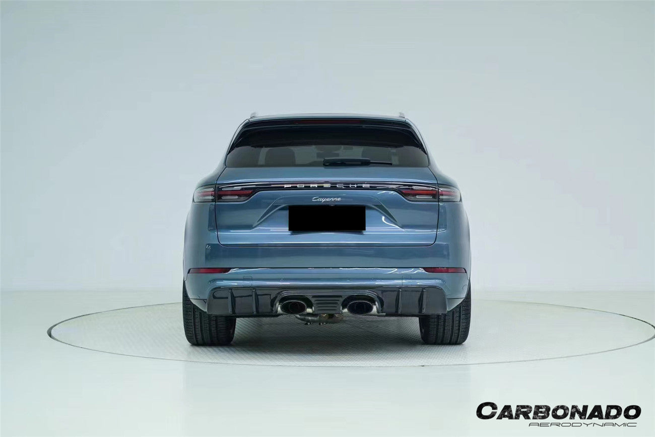 Parachoques trasero estilo Porsche Cayenne S E-Hybrid TurboGT Carbonado 2018-2023 con tubo adaptador de escape