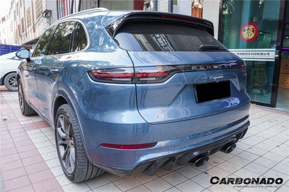 Parachoques trasero estilo Porsche Cayenne S E-Hybrid TurboGT Carbonado 2018-2023 con tubo adaptador de escape