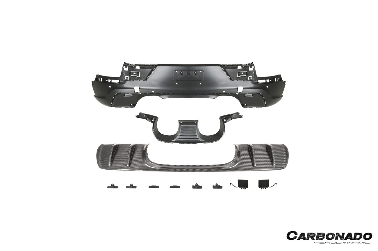 Parachoques trasero estilo Carbonado 2018-2025 Porsche 9Y0 9YB 9YA Cayenne S Coupe E-Hybrid TurboGT con tubo adaptador de escape