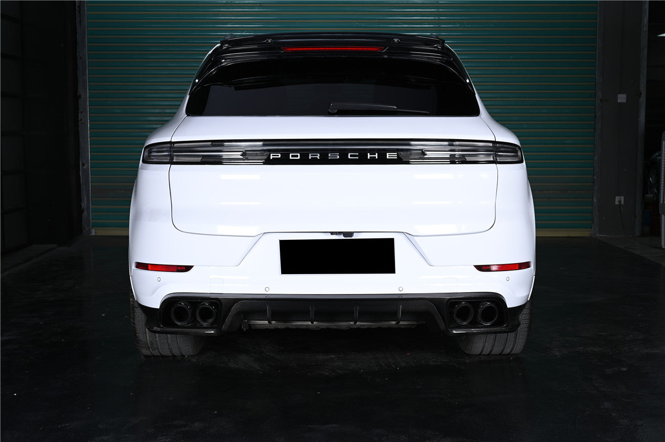 Carbonado 2018–2025 Porsche Cayenne 9Y0 Carbon Fiber KT-Style Rear Diffuser, Fits SUV and Coupe Models(E-Hybrid, Turbo, Turbo E-Hybrid, Turbo S E-Hybrid)