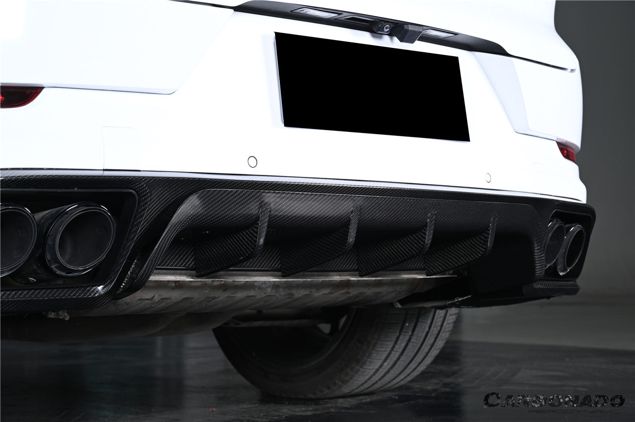 Carbonado 2018–2025 Porsche Cayenne 9Y0 Carbon Fiber KT-Style Rear Diffuser, Fits SUV and Coupe Models(E-Hybrid, Turbo, Turbo E-Hybrid, Turbo S E-Hybrid)