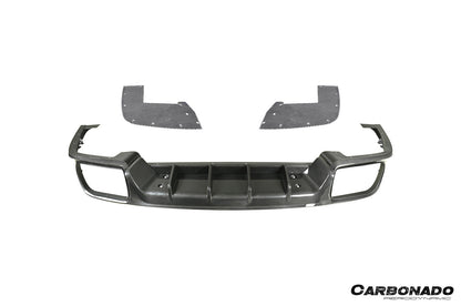 Carbonado 2018–2025 Porsche Cayenne 9Y0 Carbon Fiber KT-Style Rear Diffuser, Fits SUV and Coupe Models(E-Hybrid, Turbo, Turbo E-Hybrid, Turbo S E-Hybrid)
