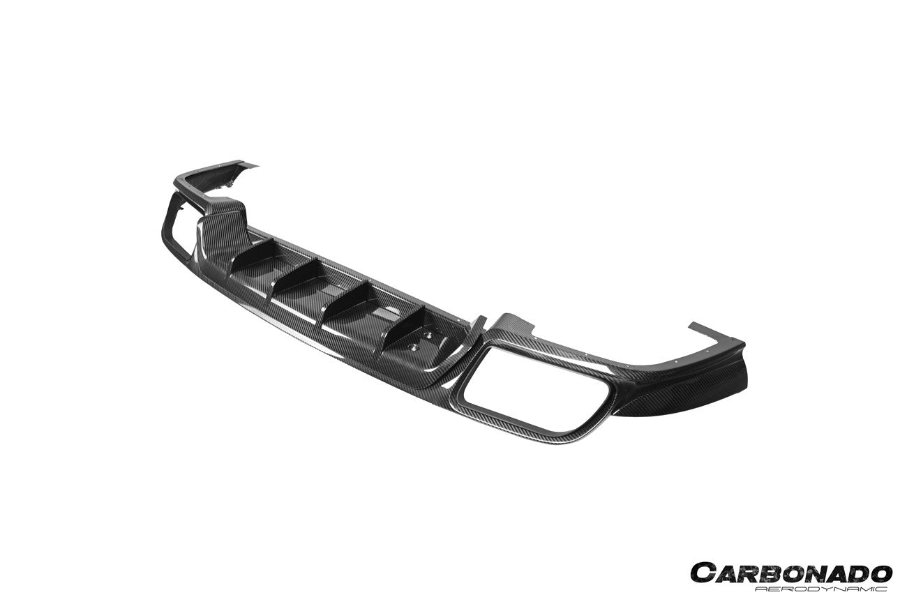 Carbonado 2018–2025 Porsche Cayenne 9Y0 Carbon Fiber KT-Style Rear Diffuser, Fits SUV and Coupe Models(E-Hybrid, Turbo, Turbo E-Hybrid, Turbo S E-Hybrid)