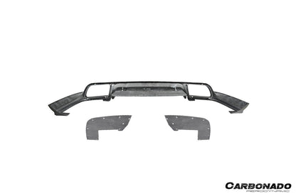 Carbonado 2018–2025 Porsche Cayenne 9Y0 Carbon Fiber KT-Style Rear Diffuser, Fits SUV and Coupe Models(E-Hybrid, Turbo, Turbo E-Hybrid, Turbo S E-Hybrid)
