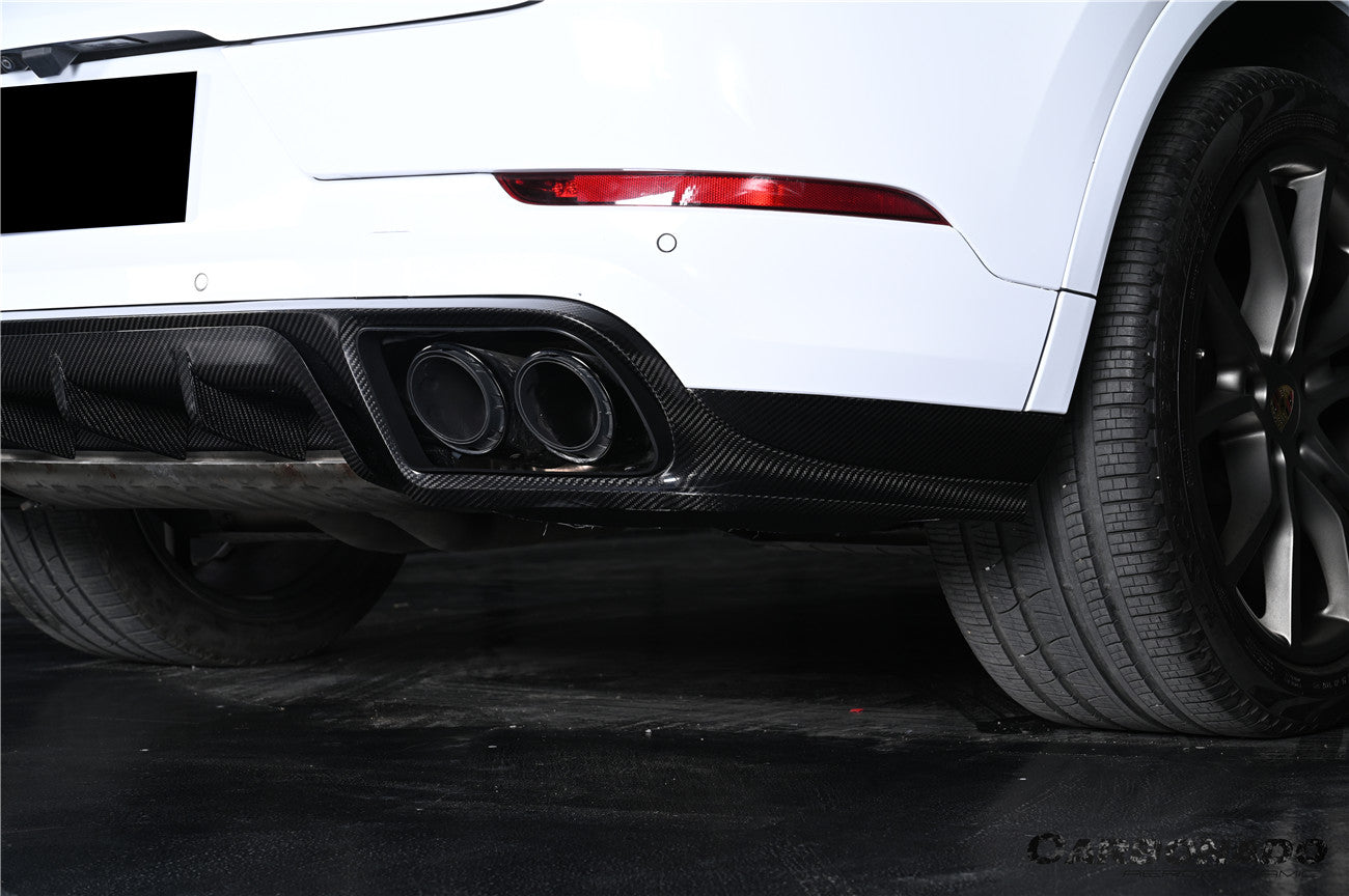 Carbonado 2018–2025 Porsche Cayenne 9Y0 Carbon Fiber KT-Style Rear Diffuser, Fits SUV and Coupe Models(E-Hybrid, Turbo, Turbo E-Hybrid, Turbo S E-Hybrid)