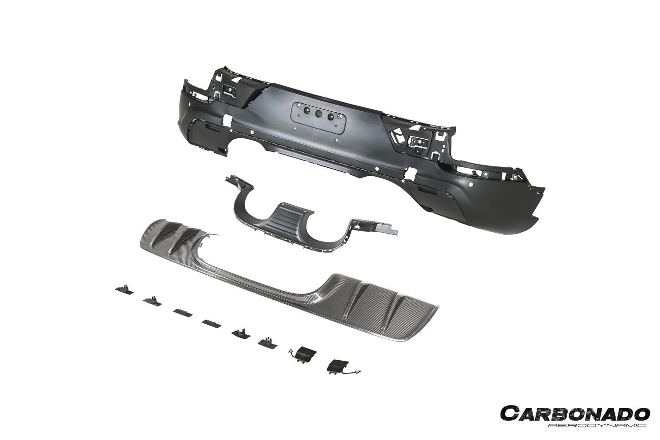 Parachoques trasero estilo Carbonado 2018-2025 Porsche 9Y0 9YB 9YA Cayenne S Coupe E-Hybrid TurboGT con tubo adaptador de escape