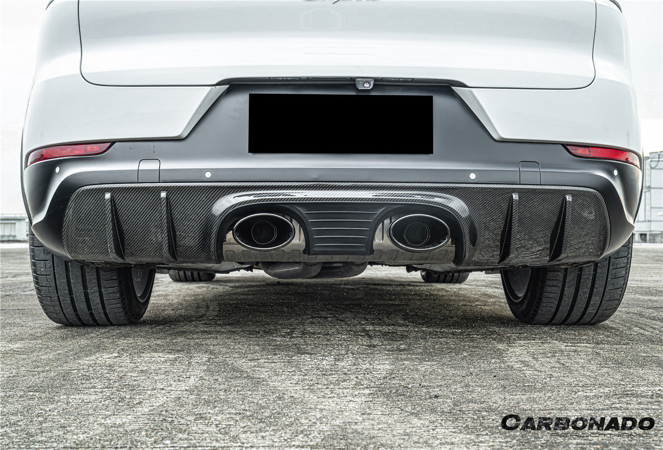 Parachoques trasero estilo Carbonado 2018-2025 Porsche 9Y0 9YB 9YA Cayenne S Coupe E-Hybrid TurboGT con tubo adaptador de escape
