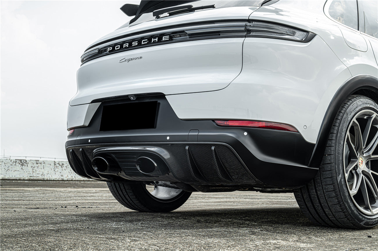 Parachoques trasero estilo Carbonado 2018-2025 Porsche 9Y0 9YB 9YA Cayenne S Coupe E-Hybrid TurboGT con tubo adaptador de escape