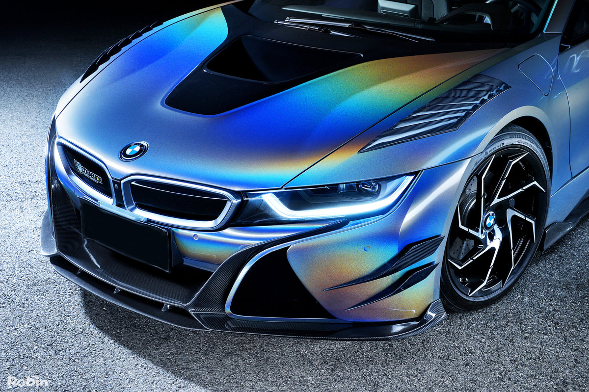 2014-2020 BMW i8 BZK Carbon Fiber Front Lip Splitter (CF8476EB-FL)