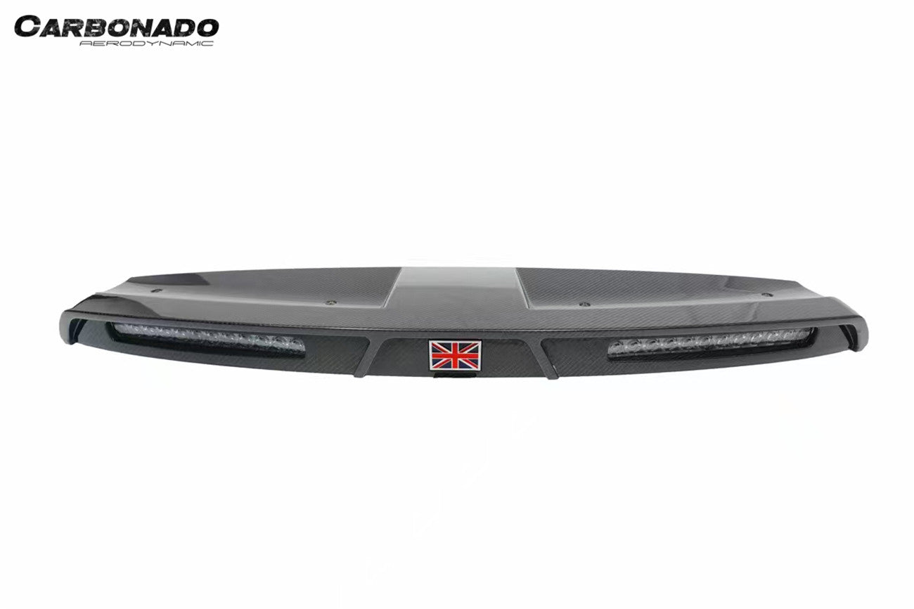Alerón de techo delantero estilo roca Land Rover Defender Carbonado 2020-2024 y luz LED