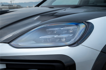 Carbonado 2024-2025 Porsche 9Y0.2 Cayenne S    Coupe    E-Hybrid MSY Style Dry Carbon Fiber Headlight Eyelid Eyebrow Cover