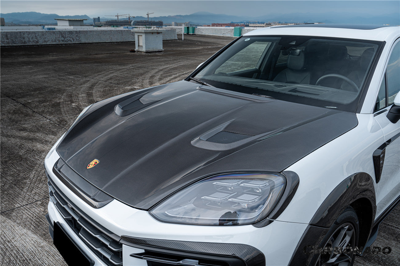 Carbonado 2024-2025 Porsche 9Y0.2 Cayenne S    Coupe    E-Hybrid MSY Style Dry Carbon Fiber Headlight Eyelid Eyebrow Cover