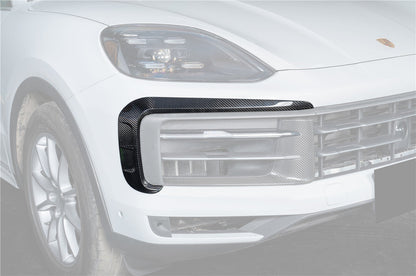 Carbonado 2024-2025 Porsche 9Y0.2 Cayenne S   Coupe    E-Hybrid MSY Style Dry Carbon Fiber Front Bumper Vent Trims