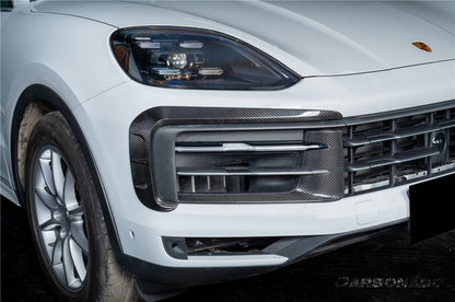 Carbonado 2024-2025 Porsche 9Y0.2 Cayenne S   Coupe     E-Hybrid OEM Style Dry Carbon Fiber Front Bumper Side Vent Cover