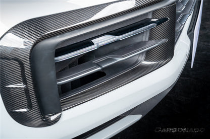 Carbonado 2024-2025 Porsche 9Y0.2 Cayenne S   Coupe    E-Hybrid MSY Style Dry Carbon Fiber Front Bumper Vent Trims