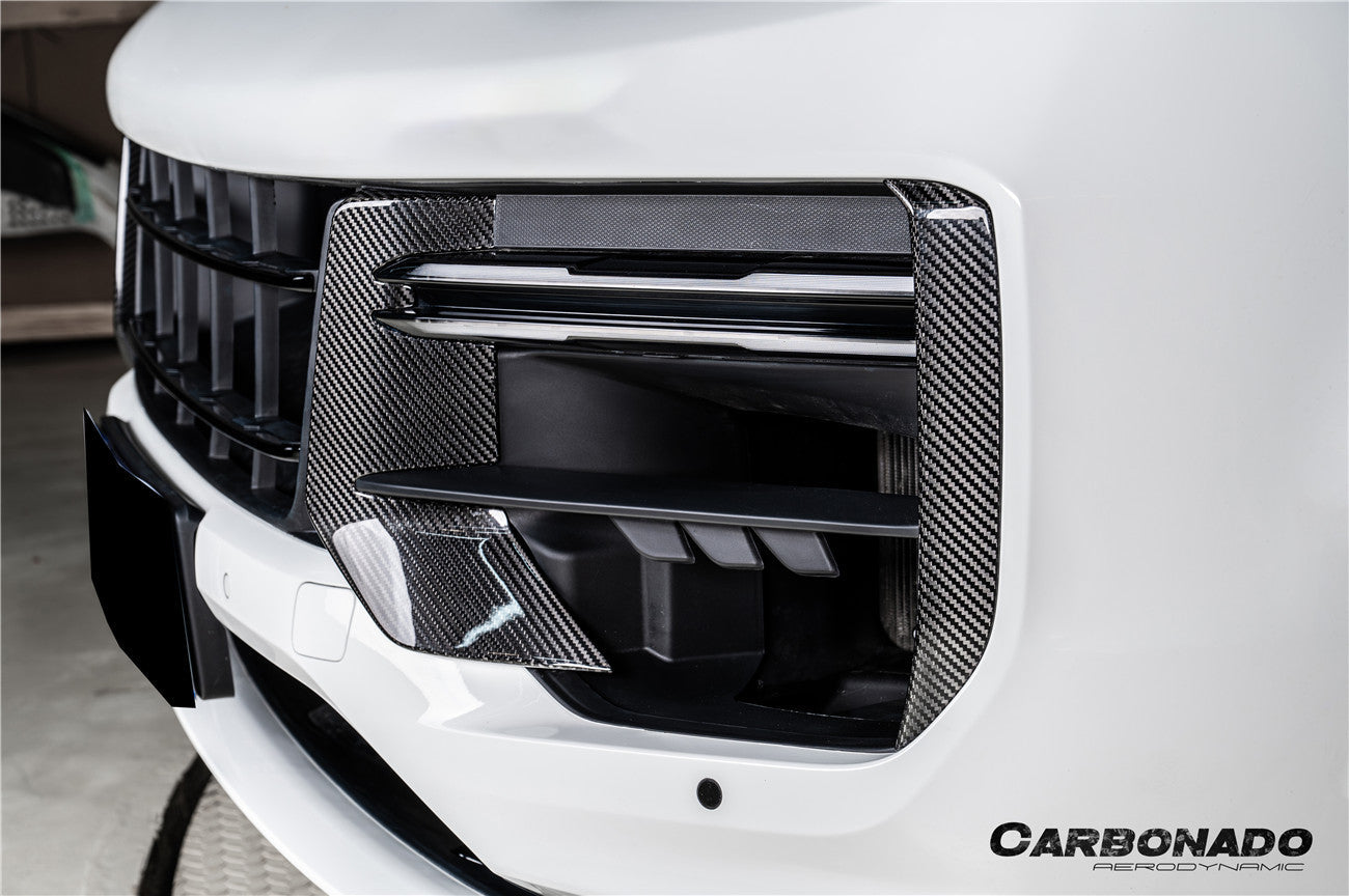 Carbonado 2024-2025 Porsche 9Y0.2 Turbo GT OEM Style Dry Carbon Fiber Front Bumper Side Vent Cove