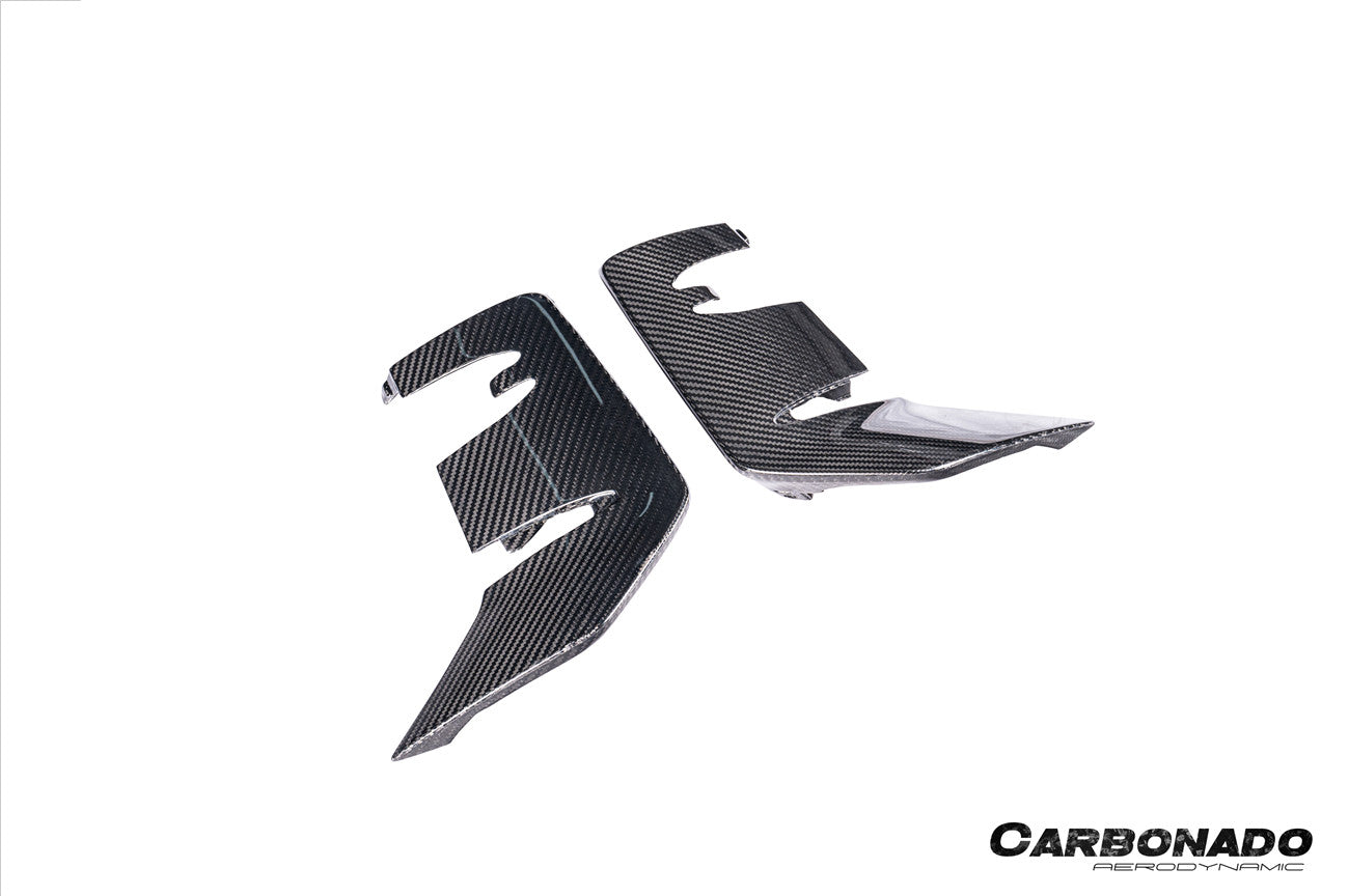 Carbonado 2024-2025 Porsche 9Y0.2 Turbo GT OEM Style Dry Carbon Fiber Front Bumper Side Vent Cove